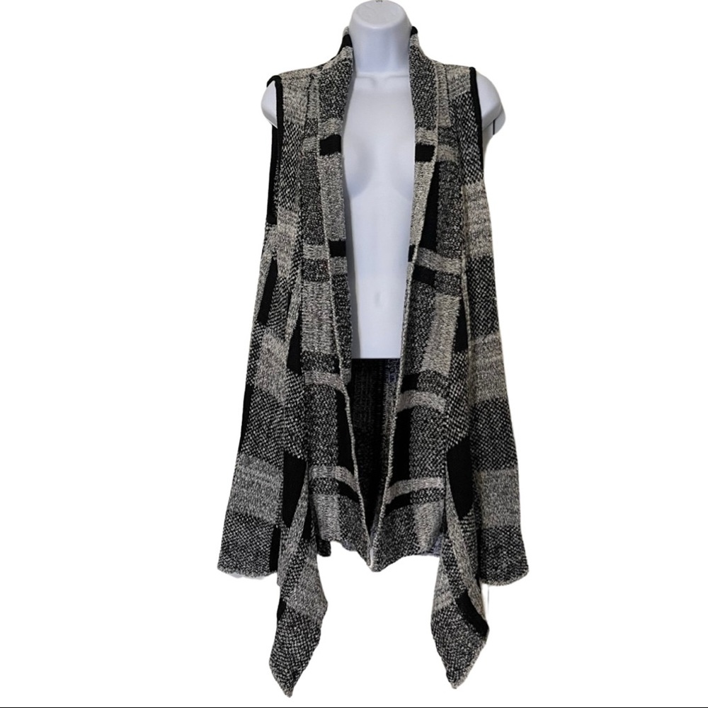 Joseph A. Long Open Sleeveless Cardigan Sweater